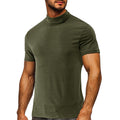 Men's Short Sleeve Base T-shirt with Mid-high Collar