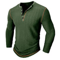 Men's Athletic Breathable Long Sleeve Henley T-shirt