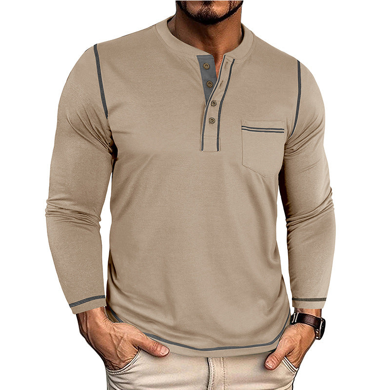 Men's Vintage Colorblock Henley T-Shirt