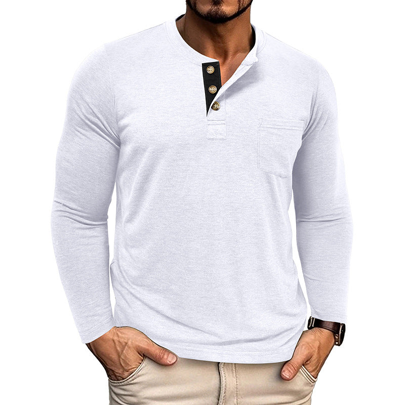 Men's Casual Long Sleeve Henley T-Shirts