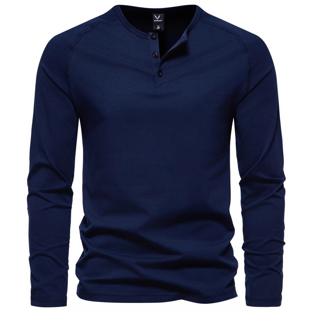 Men's Solid Color Casual Long Sleeve Henley T-Shirt