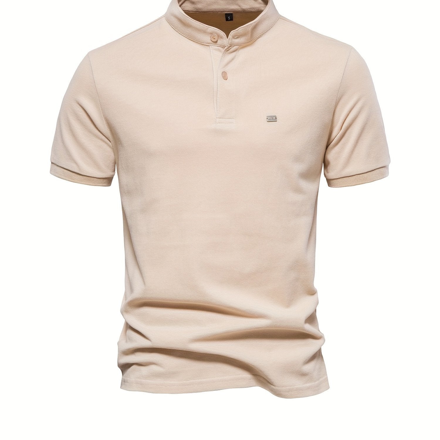 Men's Daily Comfy Short Sleeve Shirt With Stand Collar Golf
