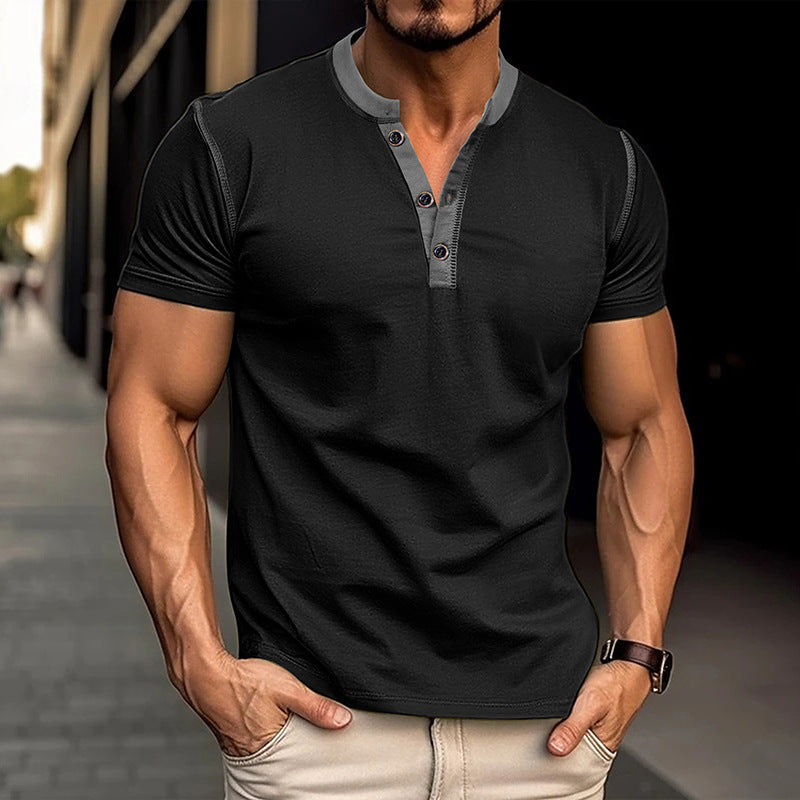 Men's Vintage Slim Fit Henley T-Shirt