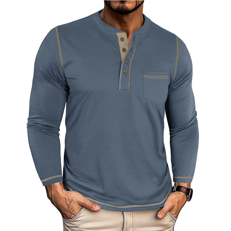 Men's Vintage Colorblock Henley T-Shirt