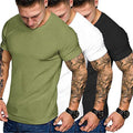 Men's 3 Pack Gym Workout Short Sleeve T Shirt