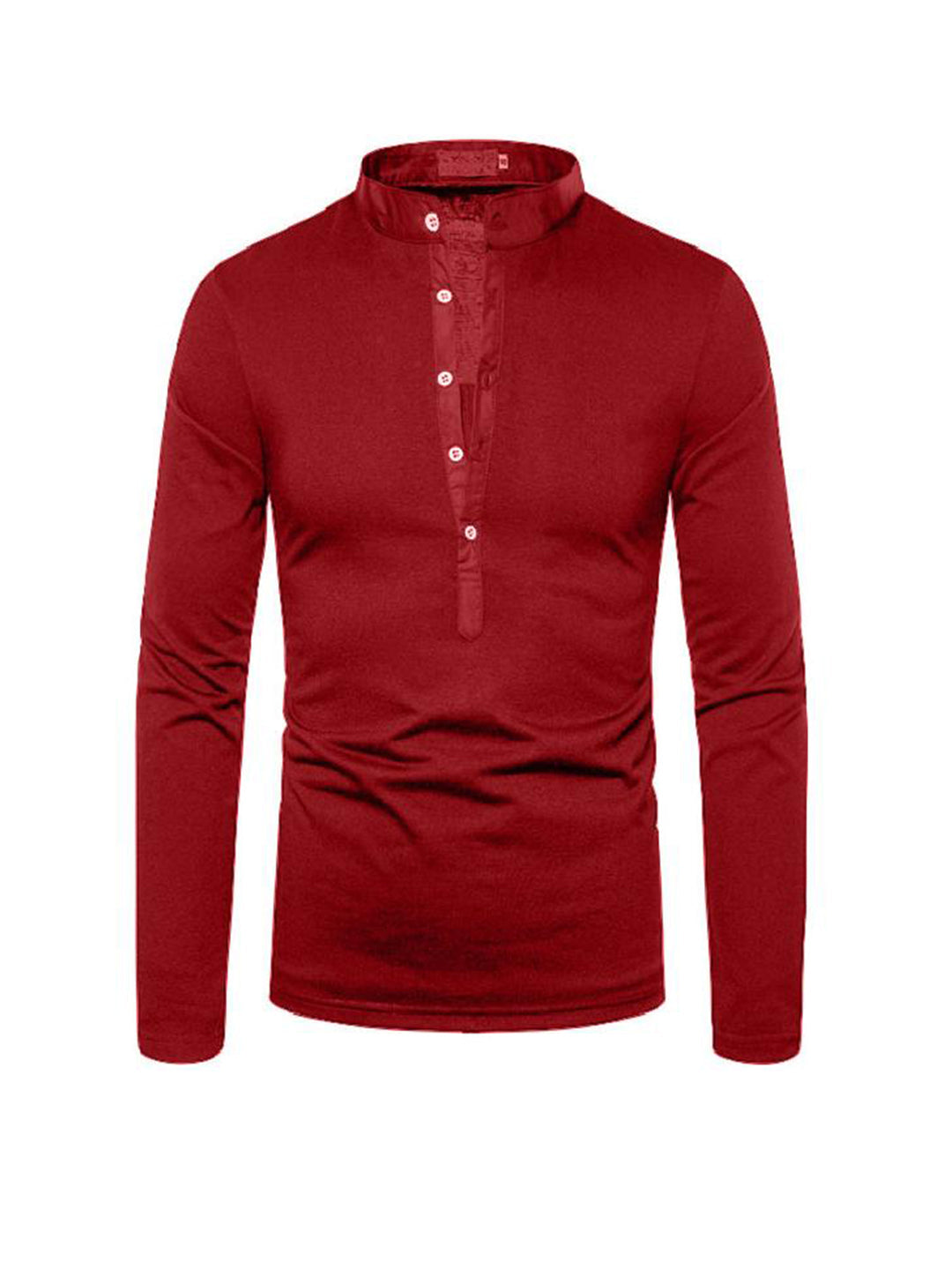 Jesus Solid Color Deep V-neck Long-sleeved T-shirt