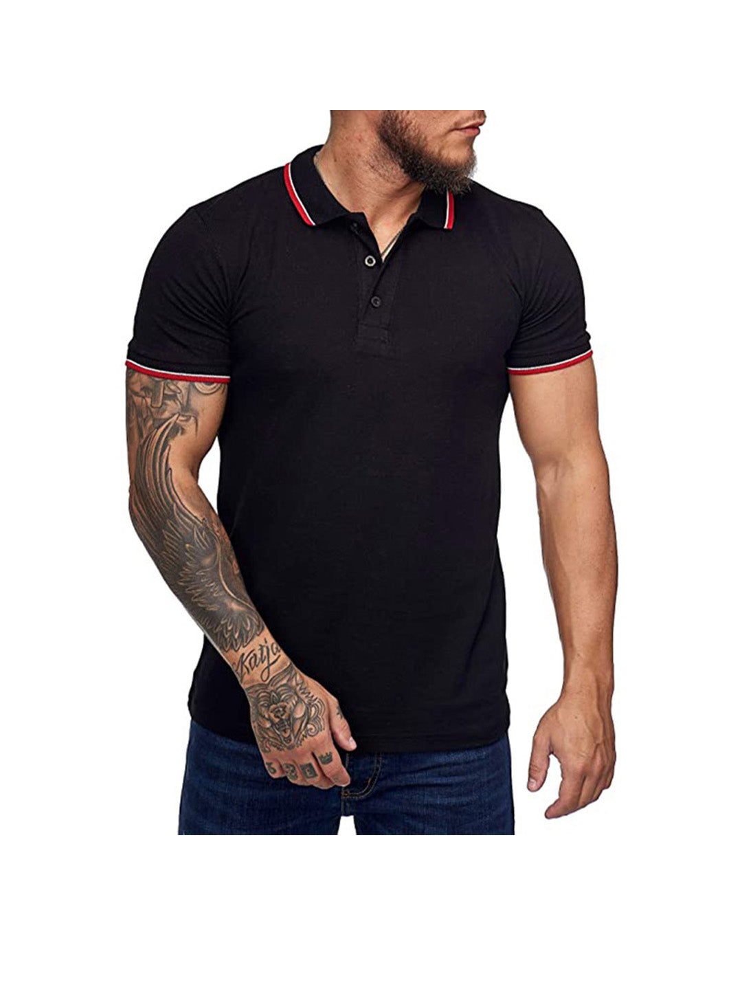 Harold Solid Color Short-sleeved Polo Shirt