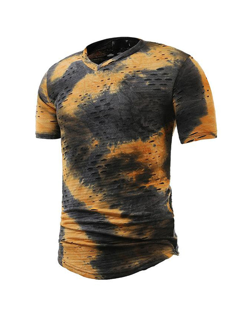 Tie-dye Ripped Short-sleeve T-shirt