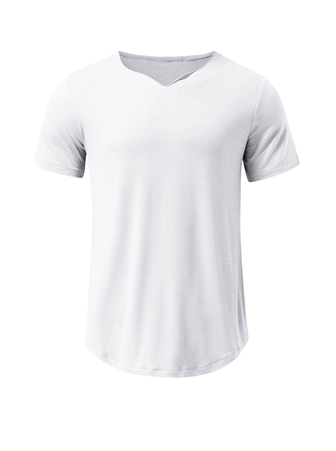 Earl Solid Color V Neck Casual Short Sleeve Shirt