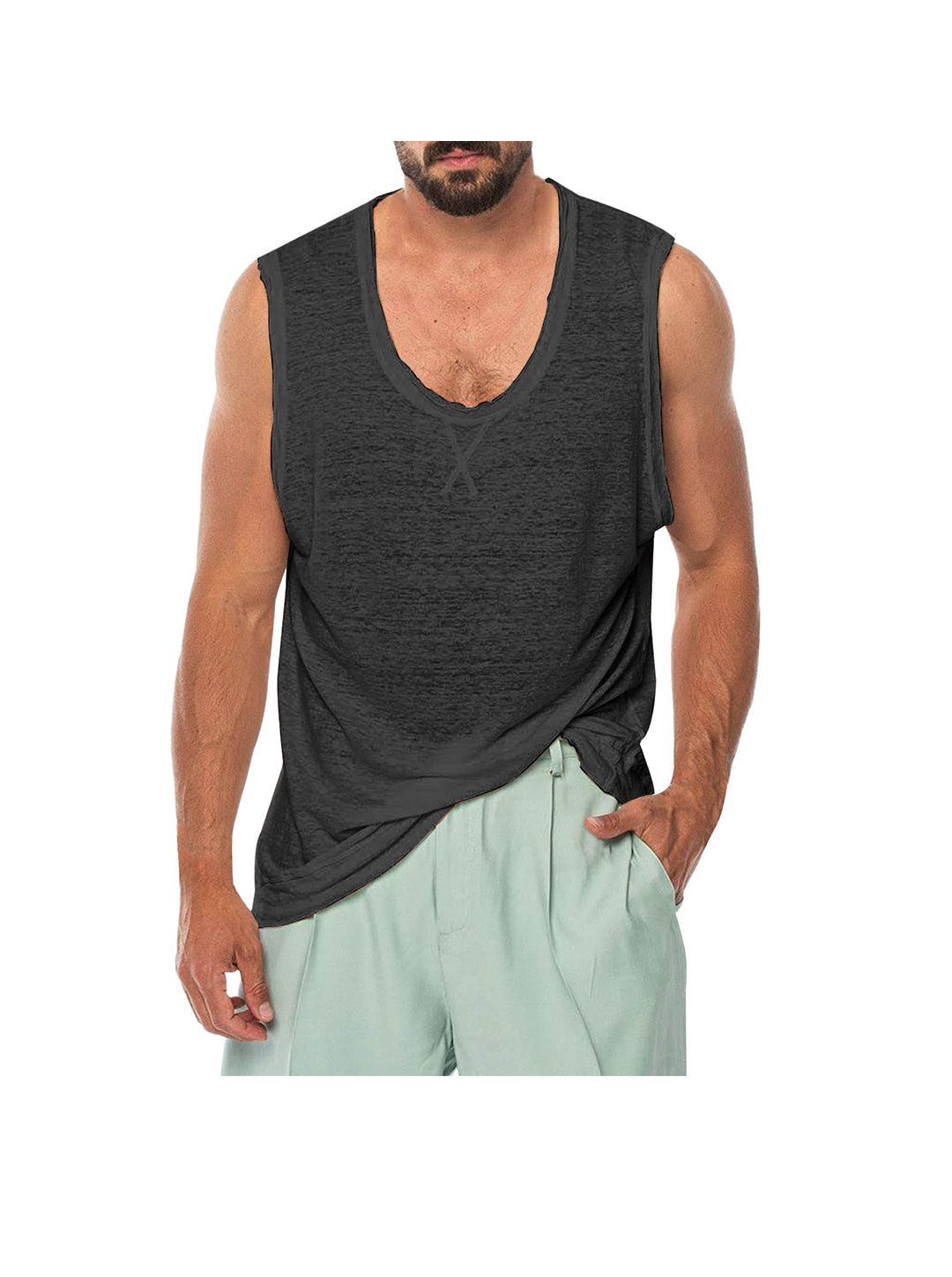 Virgil Cationic Fabric Crew Neck Vest