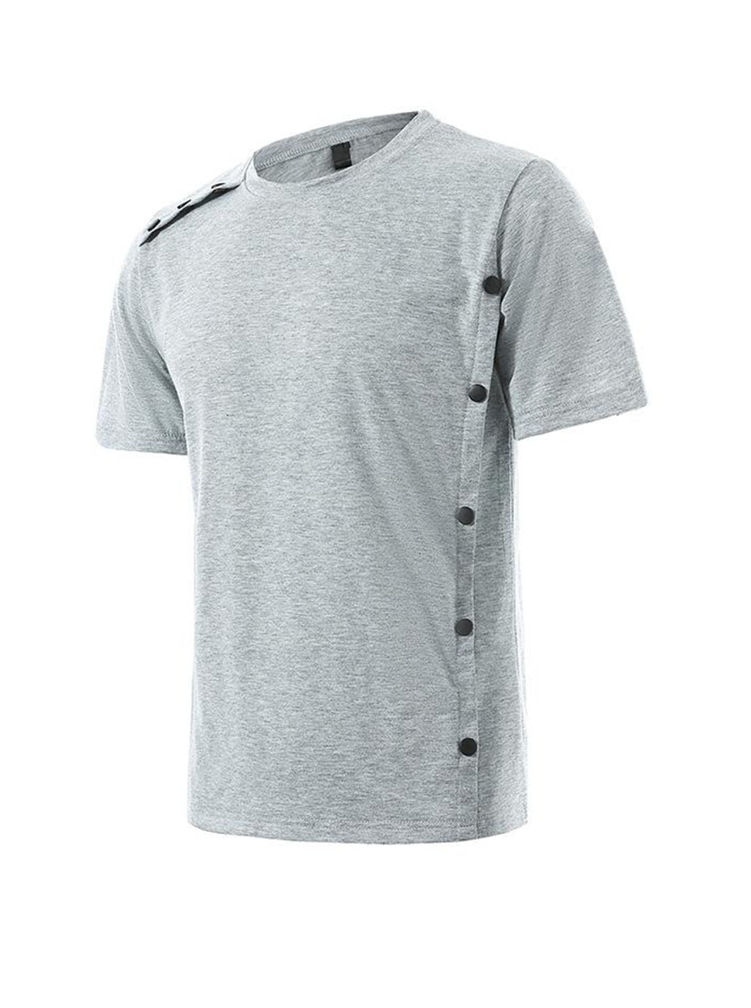 Morris Solid Color Decorative Buckle Short-sleeved T-shirt