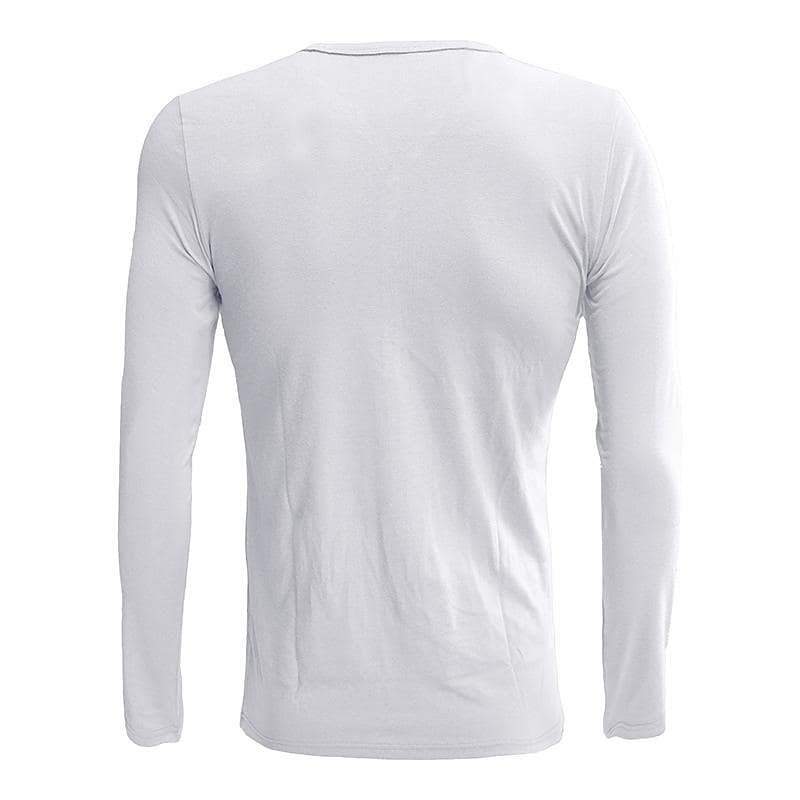 Men's Solid Color Henley Collar Long Sleeve T-Shirt
