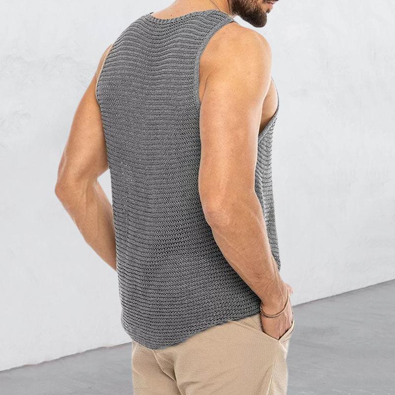 Dennis Solid Color Sleeveless Knitted Vest