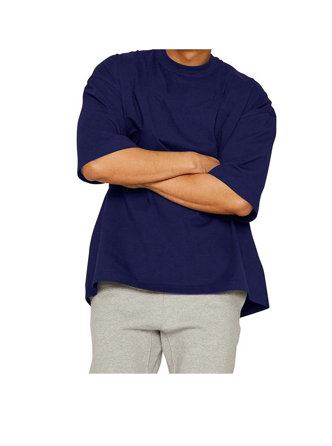 Rogers Solid Color Cotton Oversize Short-sleeved T-shirt