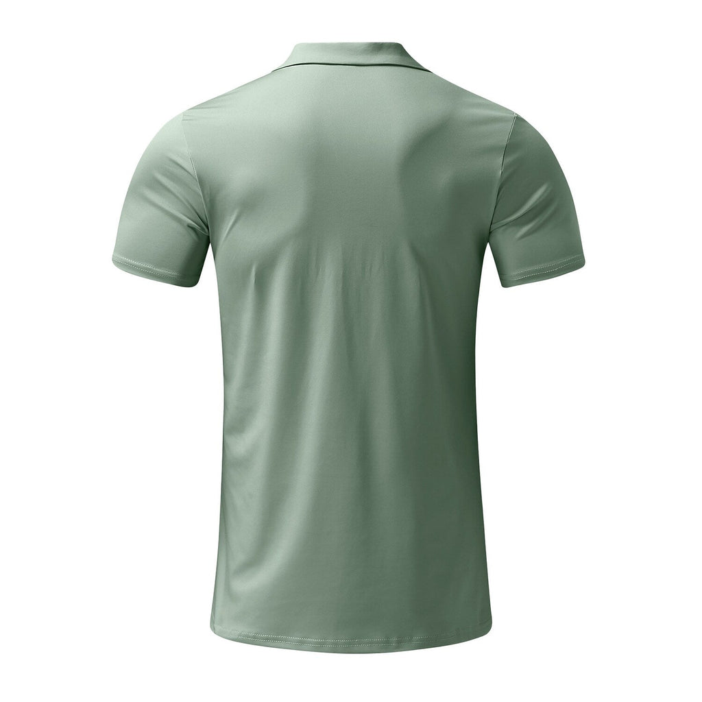 Men's Solid Color Short Sleeve Polo T-shirt