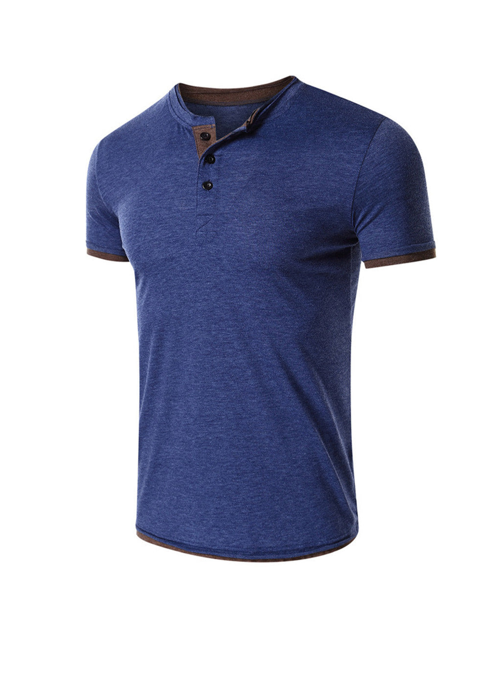 Robert Solid Color Henry Collar T-shirt