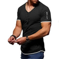 Men's Solid Color V Neck Street Casual T-shirt