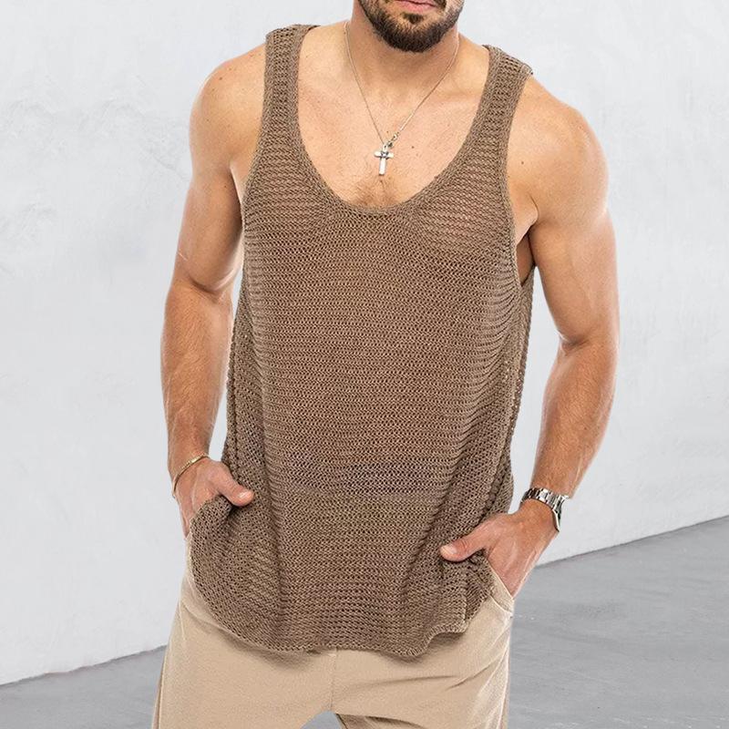 Dennis Solid Color Sleeveless Knitted Vest
