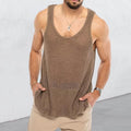 Dennis Solid Color Sleeveless Knitted Vest
