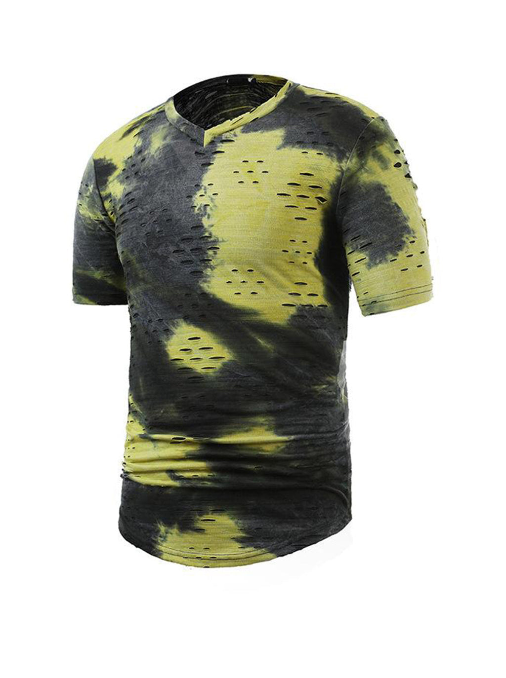 Tie-dye Ripped Short-sleeve T-shirt