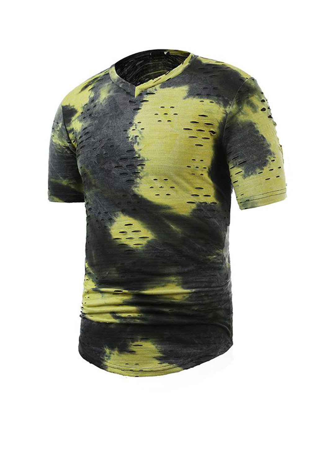 Tie-dye Ripped Short-sleeve T-shirt
