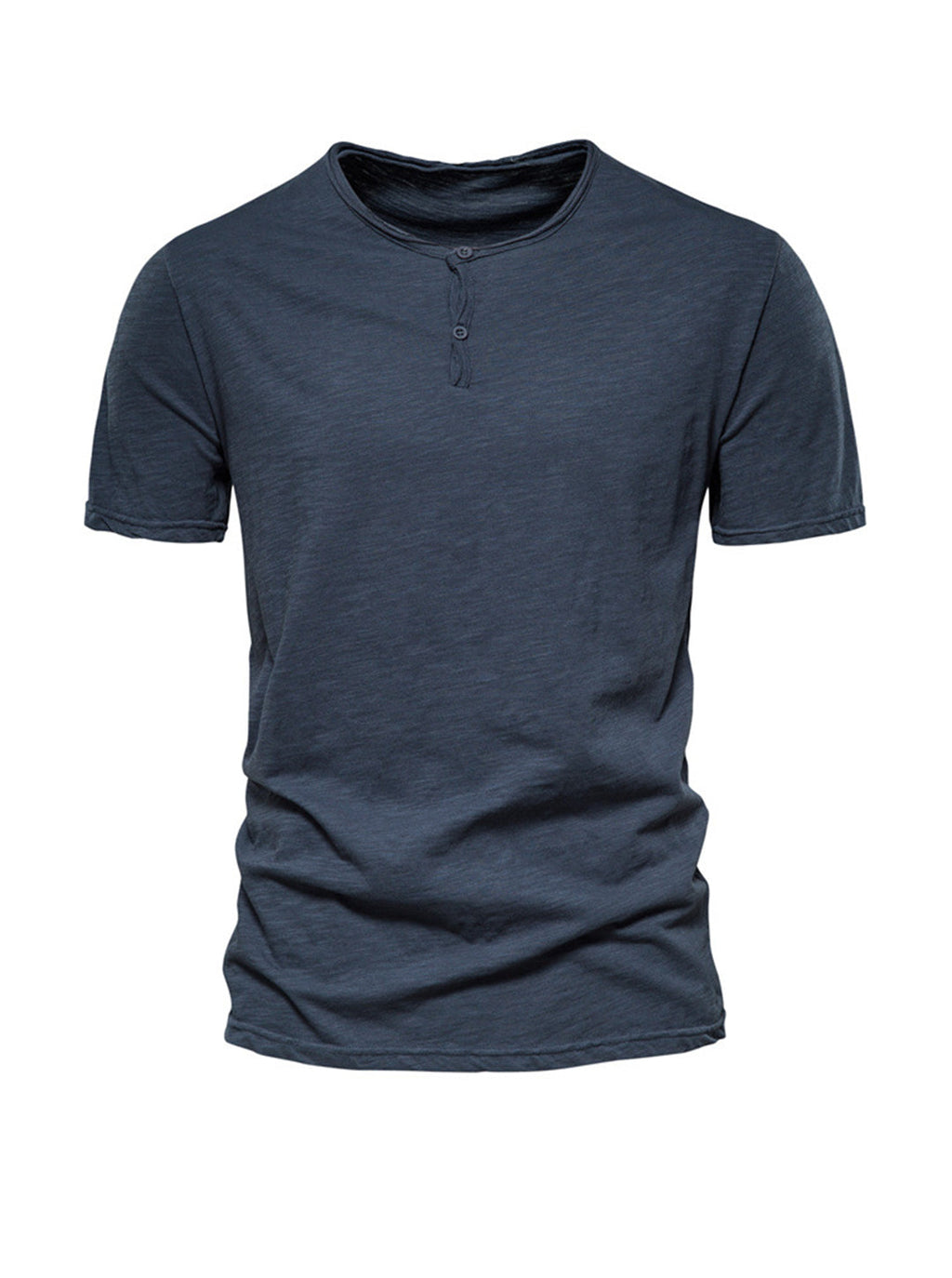 Harold Solid Color Henry Collar T-shirt