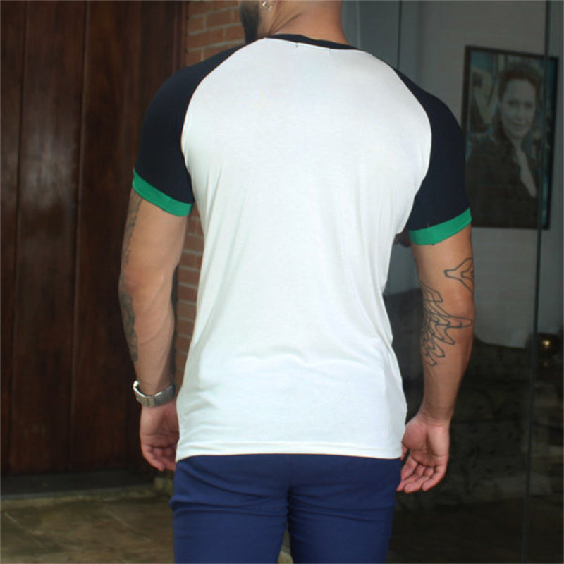 Patrick Color Block Button-Down Henry Short Sleeve T-shirt