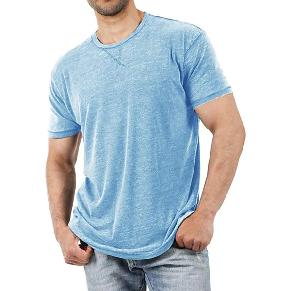 Men's Solid Color Casual Short-sleeved T-shirt