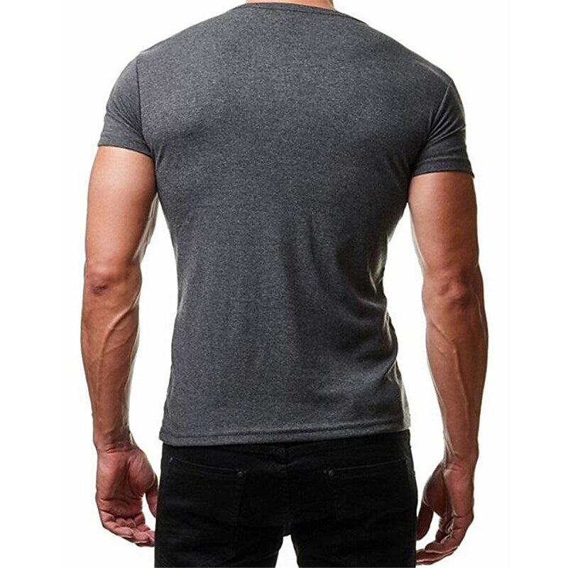 Men's Henley Shirt T shirt Solid Color