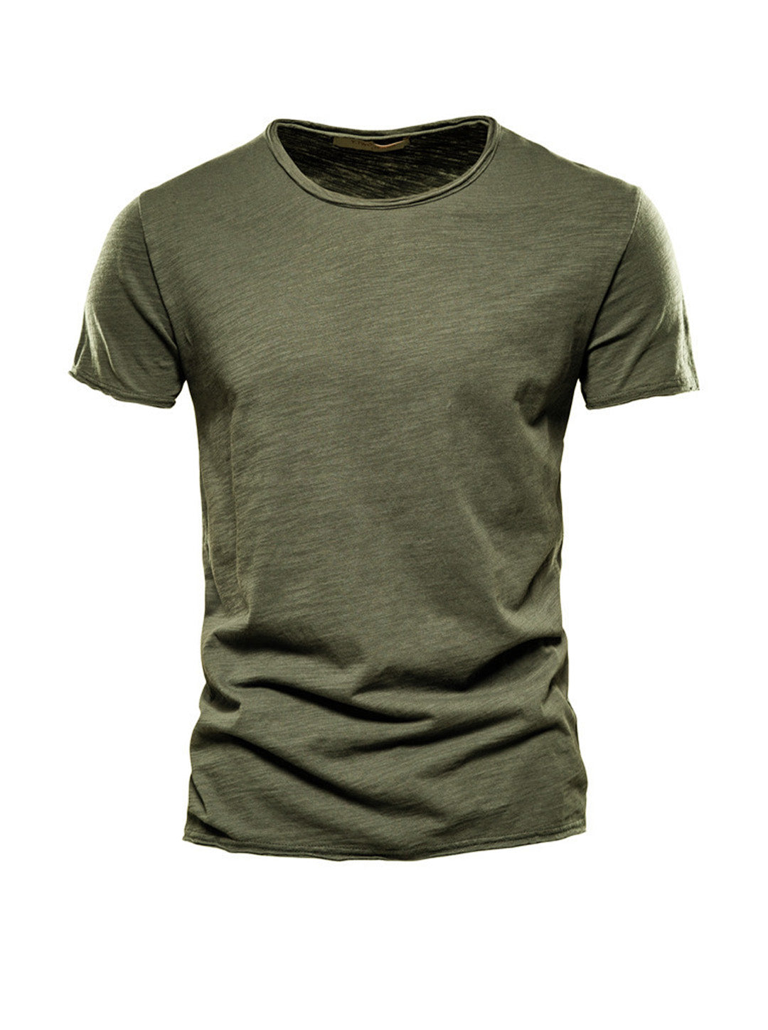 Men's Textured Solid Color Crew Neck T-shirt