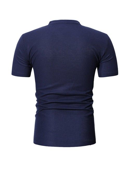 Kenney Color Block V Neck Casual T-shirt