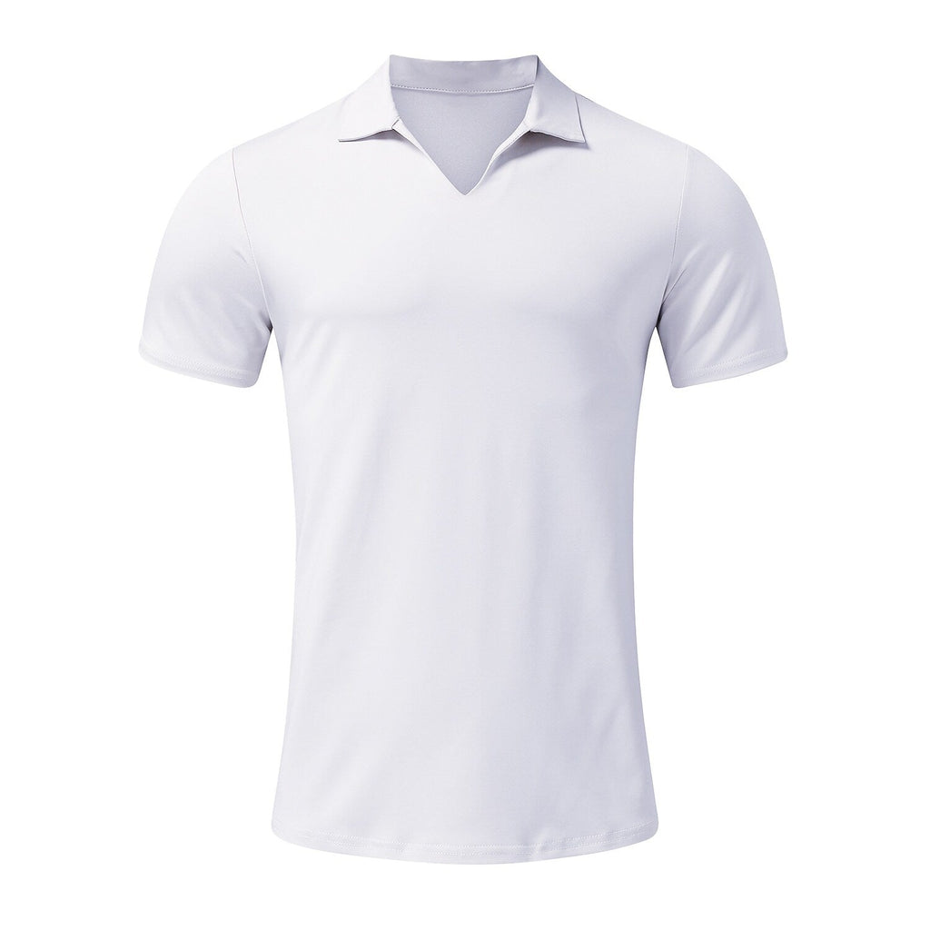 Men's Solid Color Short Sleeve Polo T-shirt