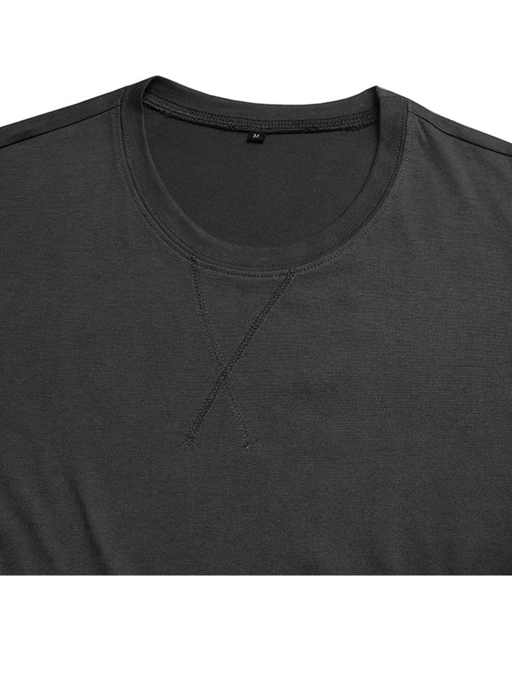 Justin Solid Color Crew Neck Casual T-shirt