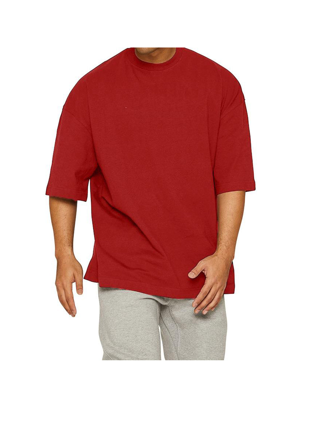Rogers Solid Color Cotton Oversize Short-sleeved T-shirt