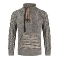 Men's Melange Half Zip Kangaroo Pocket Sweater