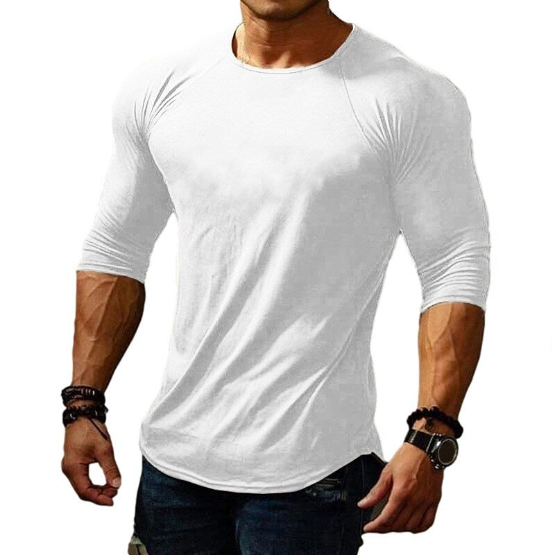 Men's Tee T shirt Solid Color Crew Neck