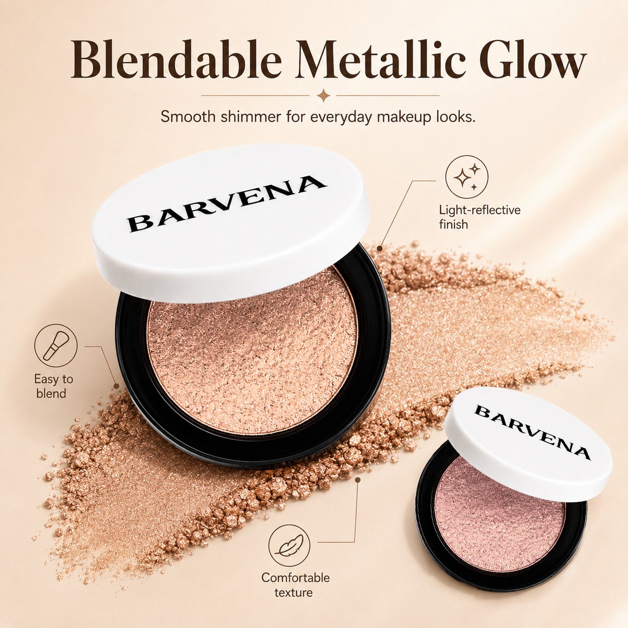 🎨💫 Multicolor Metallic Eyeshadow – Buildable, shimmering metallic eyeshadow