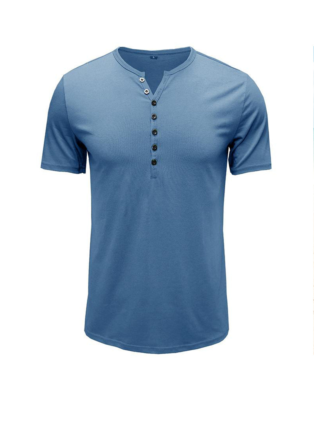 Moore Solid Color Henry Short-sleeved T-shirt