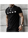 Morgan Round Neck Playing Card Printing T-shirt