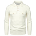 Men's Lapel Pocket Vintage Style Raglan Sleeve Slim Fit Knit Sweater