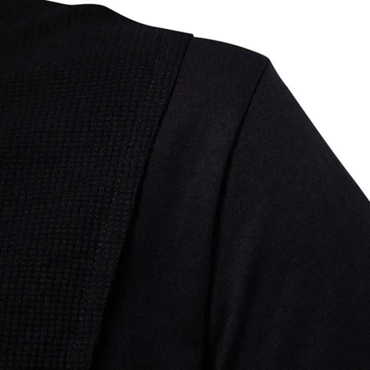 Men's Cotton Waffle Patchwork Round Neck Short Sleeve T-Shirt
